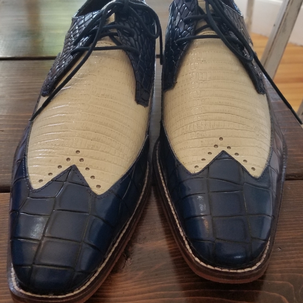 Stacy Adams Blue & white Trazino dress shoes